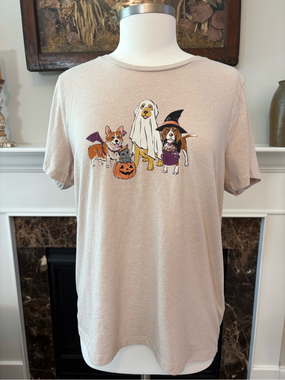 J. Crew Halloween Pets Graphic Tee XL